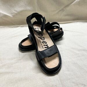 Trippen Black Leather Sandals